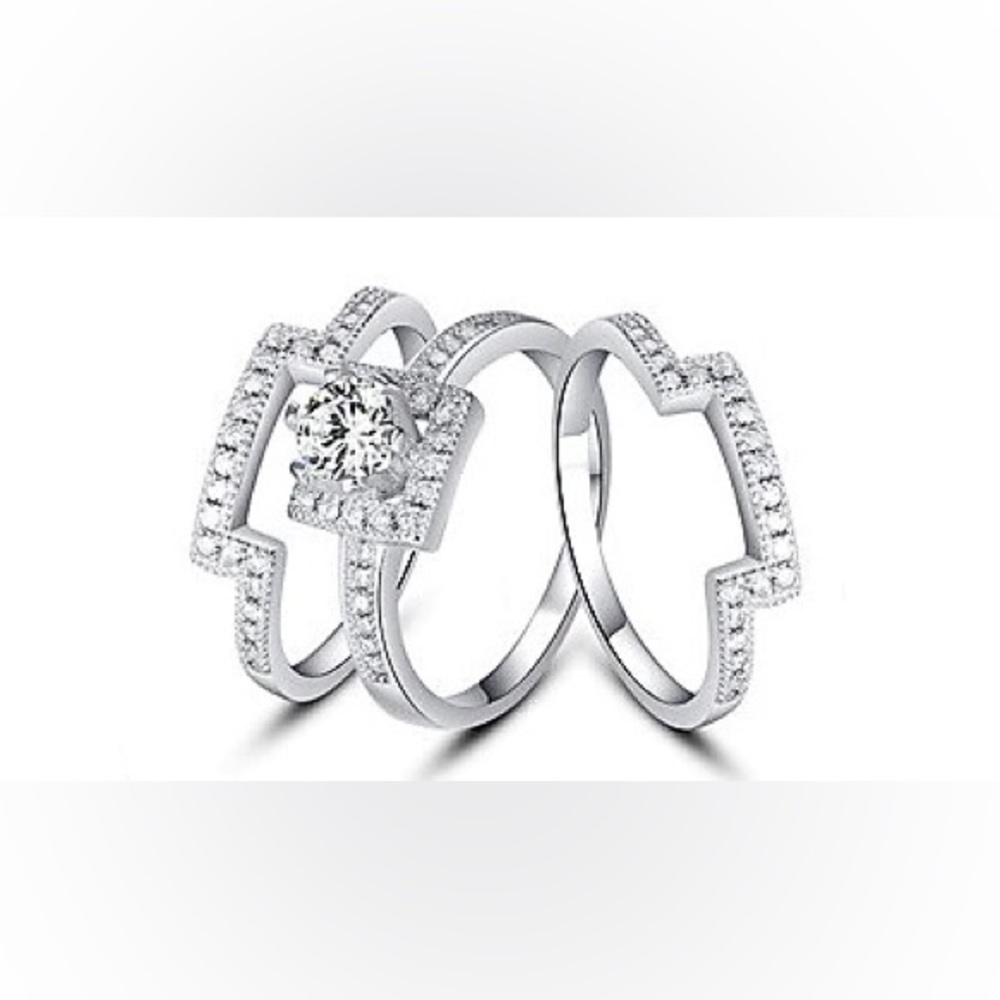 925 Sterling Silver 3 Piece Ring